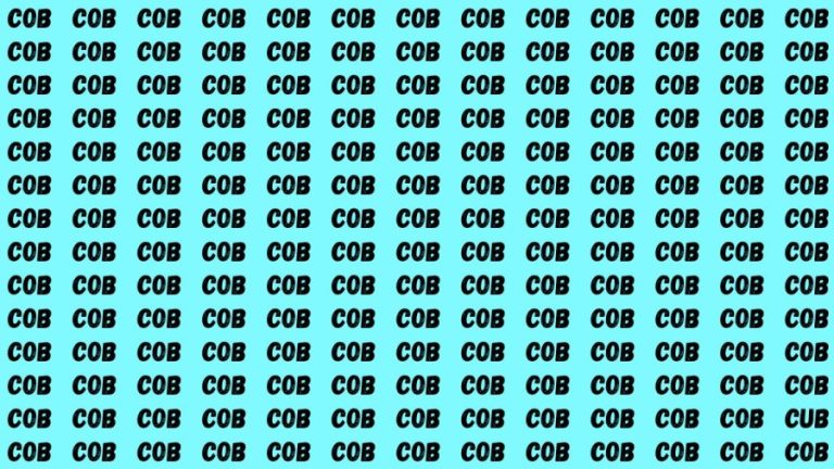 Brain Test: If you have Eagle Eyes Find the Word Cub among Cob in 15 Secs