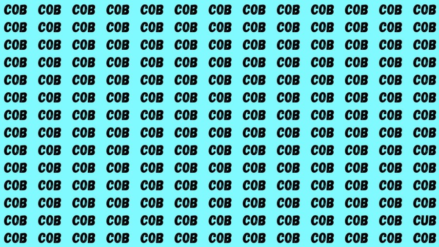 Brain Test: If you have Eagle Eyes Find the Word Cub among Cob in 15 Secs