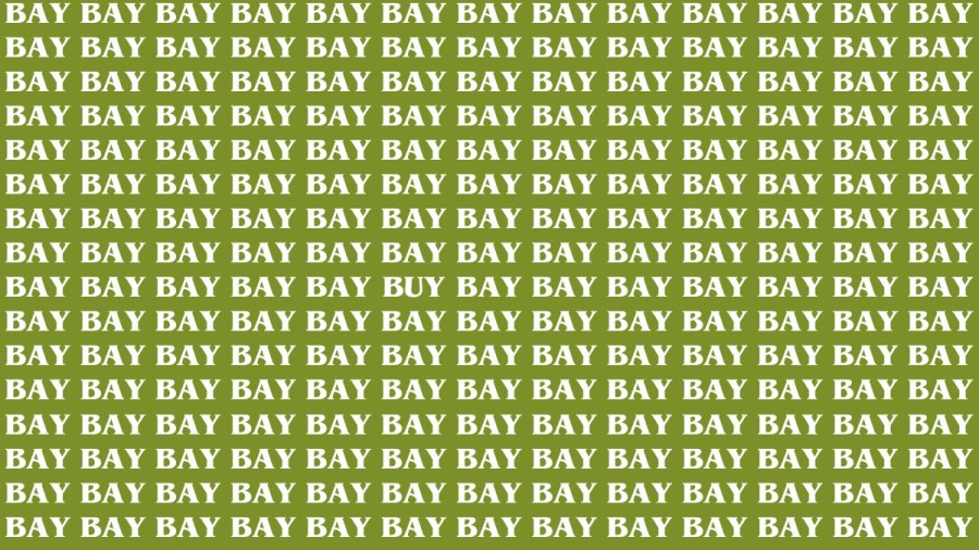 Brain Teaser: If you have Eagle Eyes Find the Word Buy among Bay in 13 Secs
