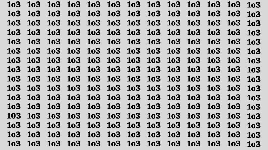 Observation Skills Test : If you have Sharp Eyes Find the number 103 among 1o3 in 20 Secs