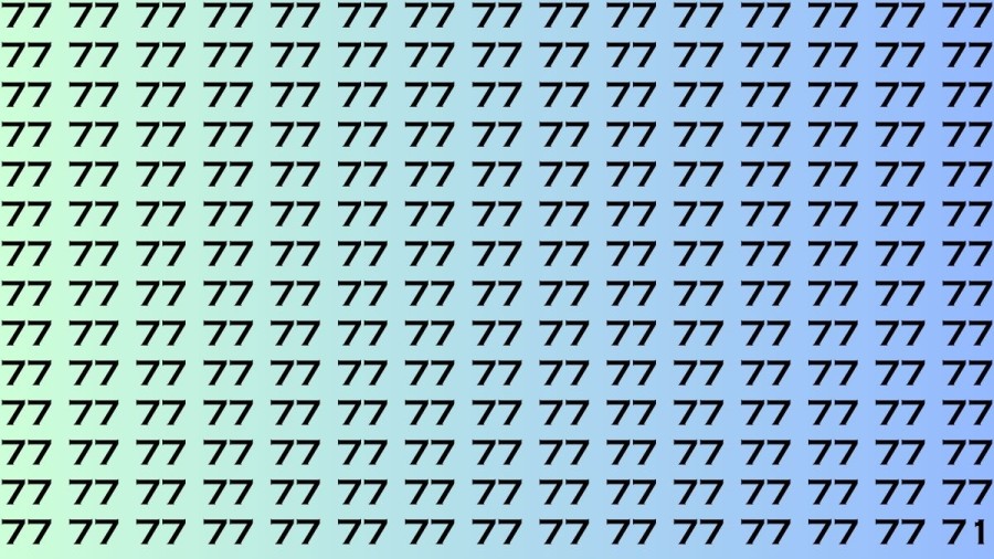 Observation Skills Test : If you have Keen Eyes Find the Number 71 among 77 in 15 Secs