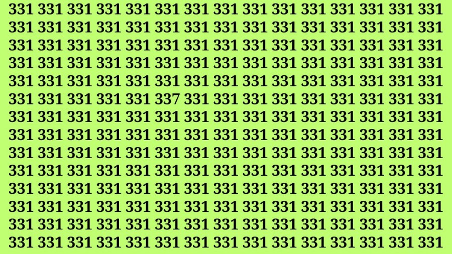 Observation Brain Test: If you have Eagle Eyes Find the Number 331 among 337 in 15 Secs