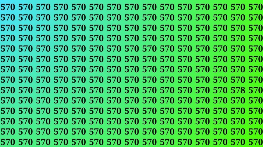 Observation Brain Test: If you have Keen Eyes Find the Number 578 among 570 in 15 Secs