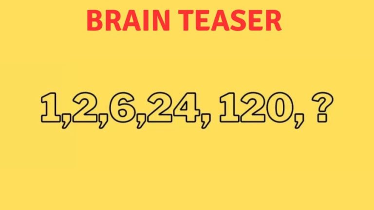 Brain Teaser: Complete the Maths Series 1, 2, 6, 24, 120, ?
