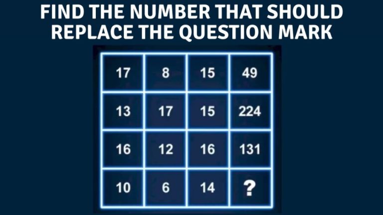 Brain Teaser - Find the Number that Should Replace the Question Mark