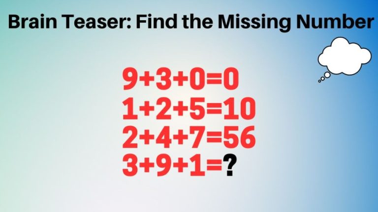 Brain Teaser: Test your IQ and Find the Missing Number
