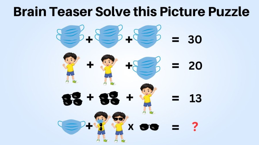 Can you Solve this Picture Math Puzzle in 30 Seconds? Viral Brain Teaser