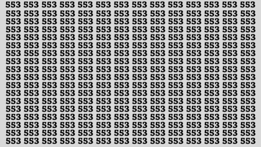 Optical Illusion: If you have Sharp Eyes Find the number 555 among 553 in 15 Secs