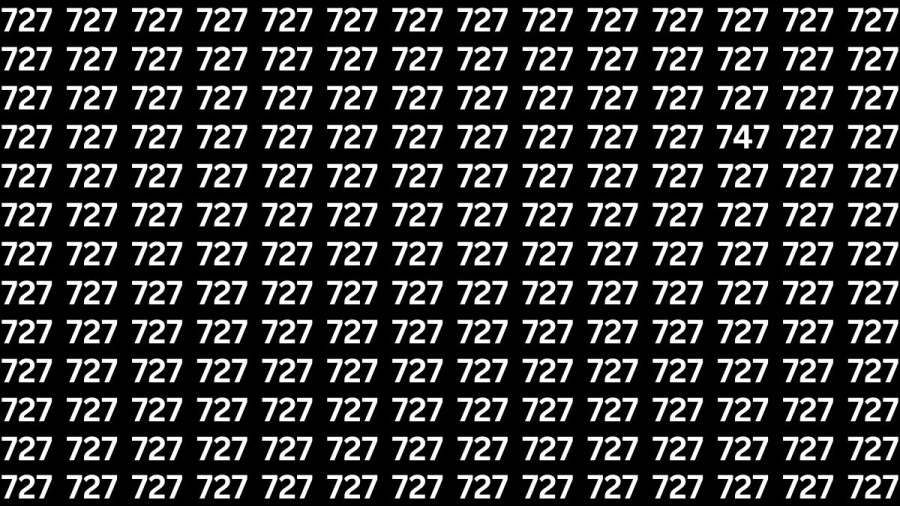 Observation Brain Test : If you have Eagle Eyes Find the Number 747 among 727 in 15 Secs