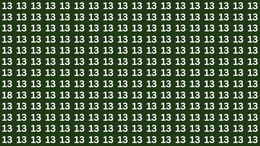 Observation Skills Test : If you have Sharp Eyes Find the number 18 among 13 in 20 Secs