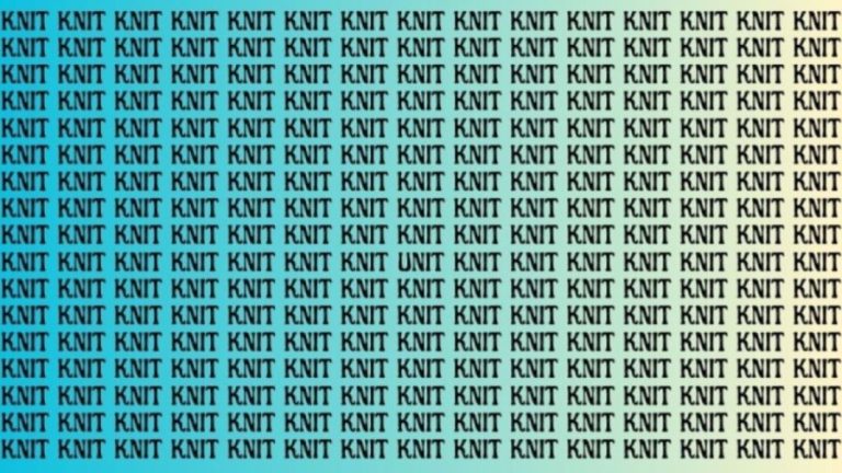 Optical Illusion Brain Test: Can you find the Word Unit among Knit in 8 Seconds?