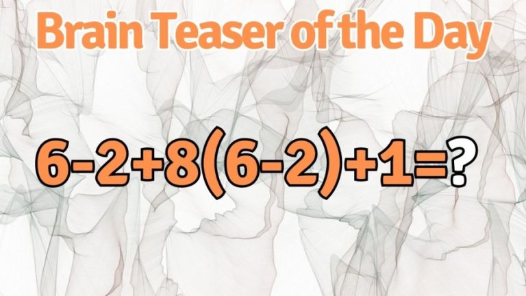Solve 6-2+8(6-2)+1=? Brain Teaser of the Day