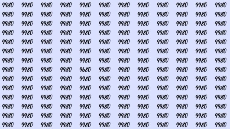 Can You Spot 9680 among 9980 in 15 Seconds? Explanation And Solution To The Optical Illusion