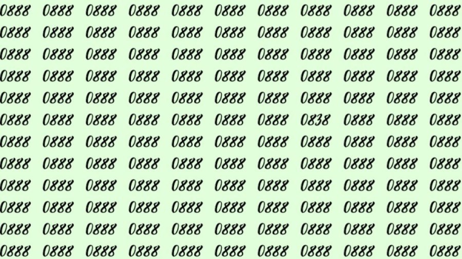 Can You Spot 0838 among 0888 in 20 Seconds? Explanation And Solution To The Optical Illusion